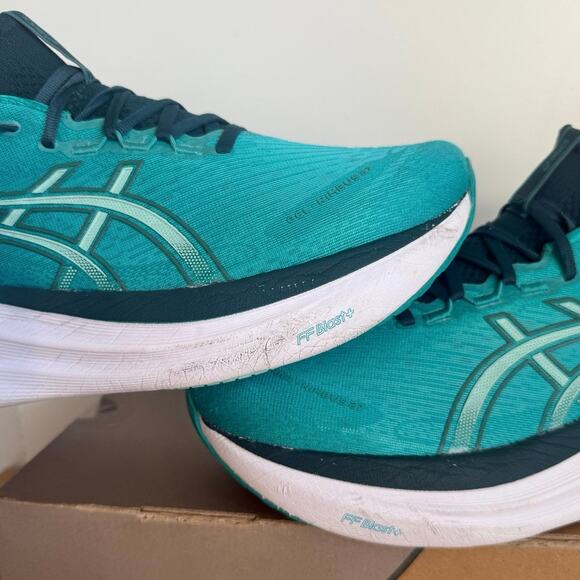 ASICS Gel Nimbus-27 Wave Teal/Saxon Green Men Sneakers- SZ 9.5 - Picture 13 of 16